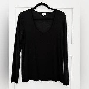 Splendid Black Long Sleeve Scoop Top - S